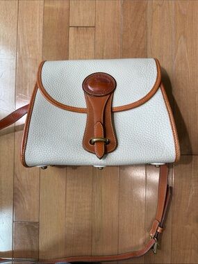 Dooney & Bourke Cream Crossbody with Tan Leather Trim